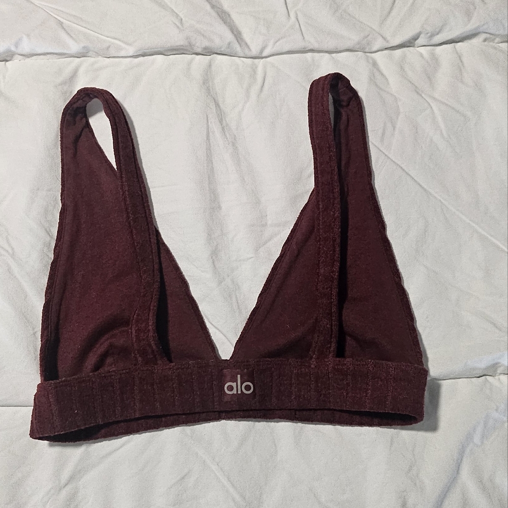 Alo Burgundy Triangle Bralette XS